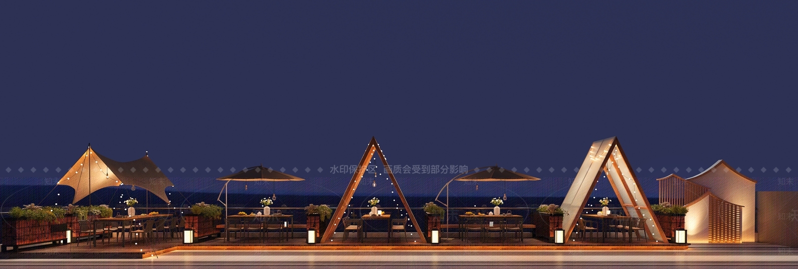 工业露营风露天烧烤店3D模型下载【ID:1140408629】_知末3d模型网
