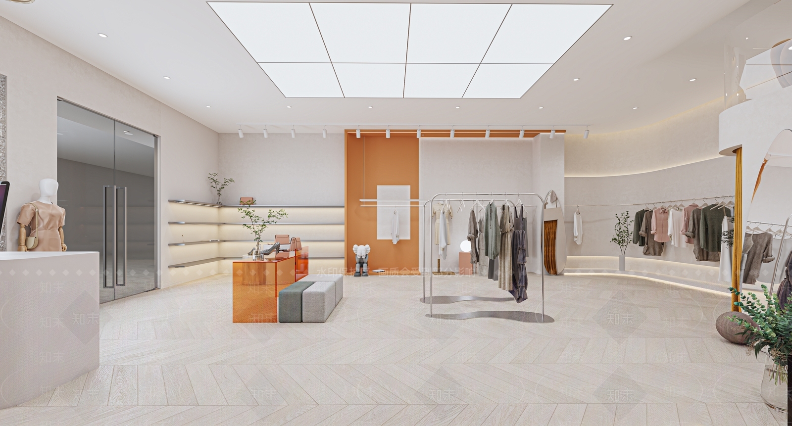 现代服装鞋店3D模型下载【ID:1140413611】_知末3d模型网