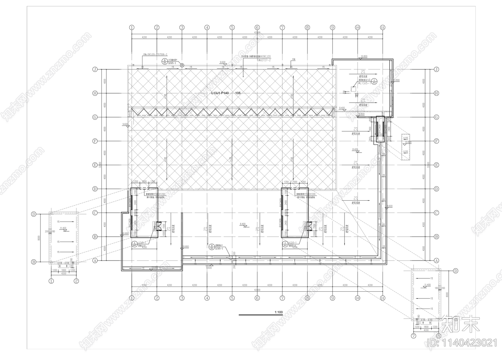 报告厅建筑cad施工图下载【ID:1140423021】