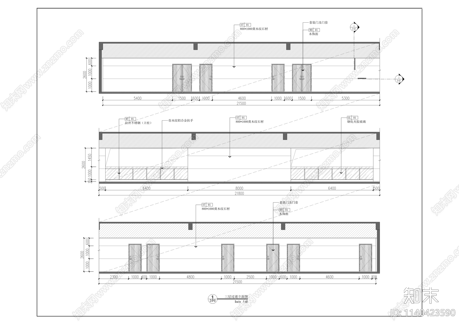 监狱教育中心室内装修cad施工图下载【ID:1140423590】