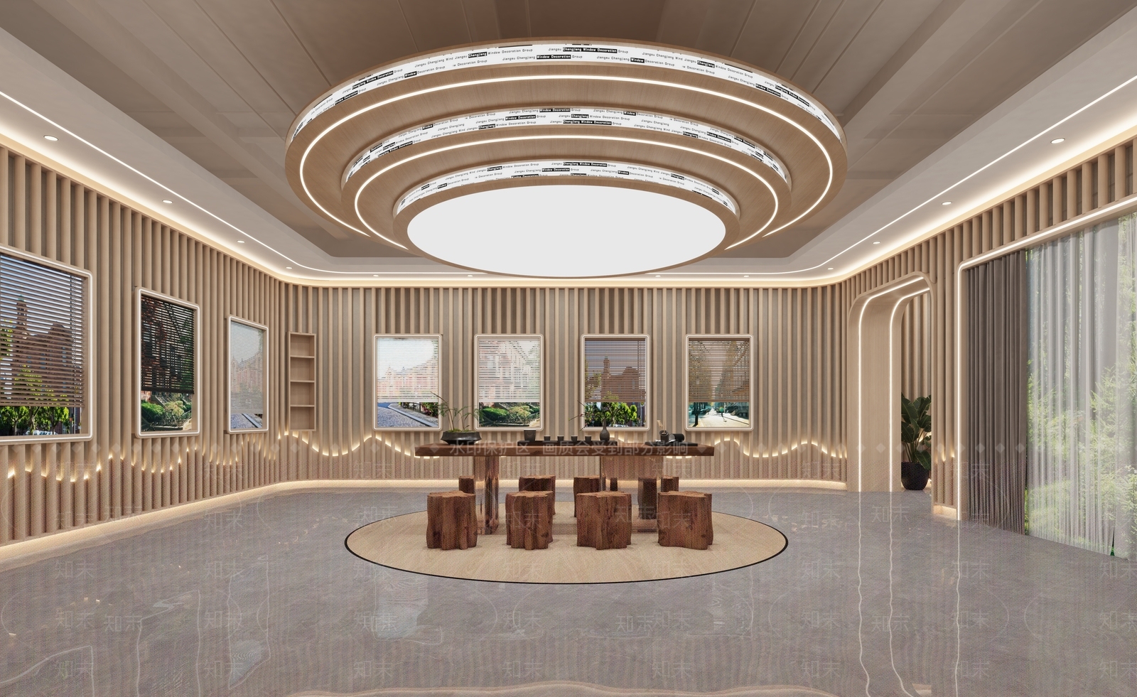 现代门窗窗帘展厅3D模型下载【ID:1140426375】