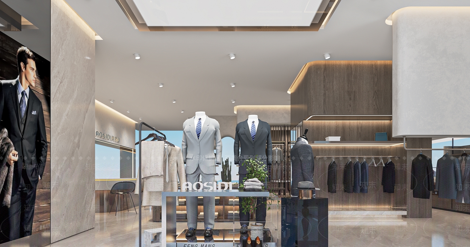 现代男装店SU模型下载【ID:1140432444】