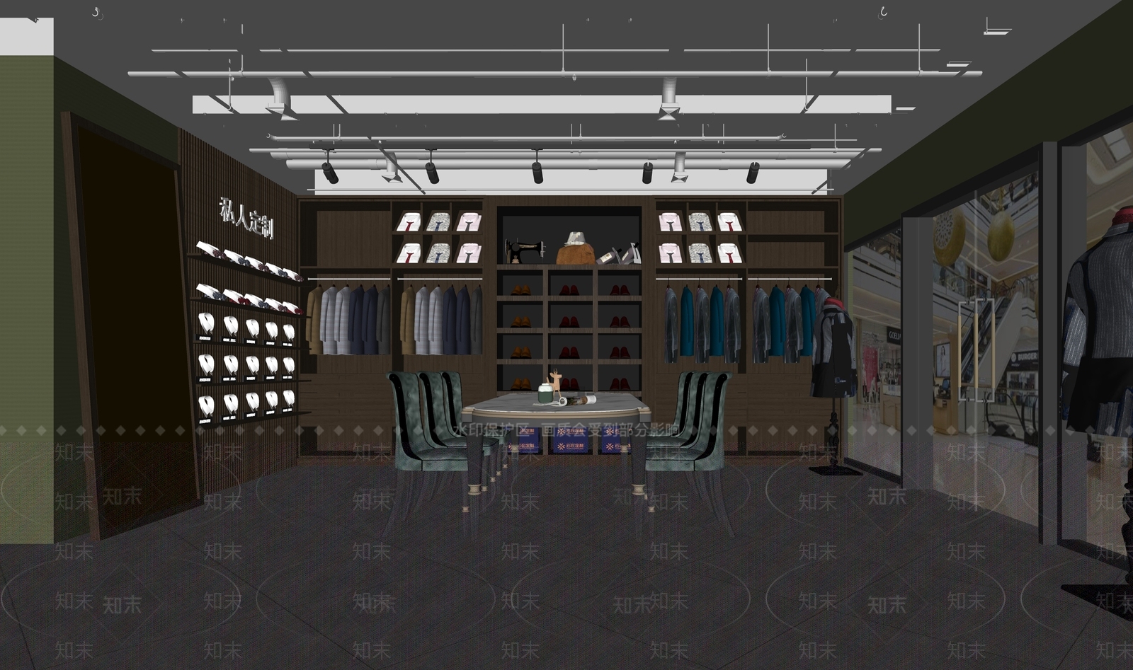 现代西服店SU模型下载【ID:1140435876】