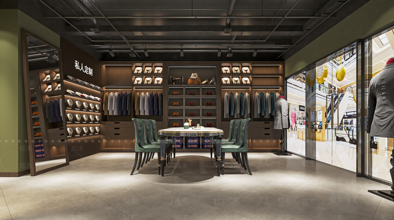 现代西服店SU模型下载【ID:1140435876】