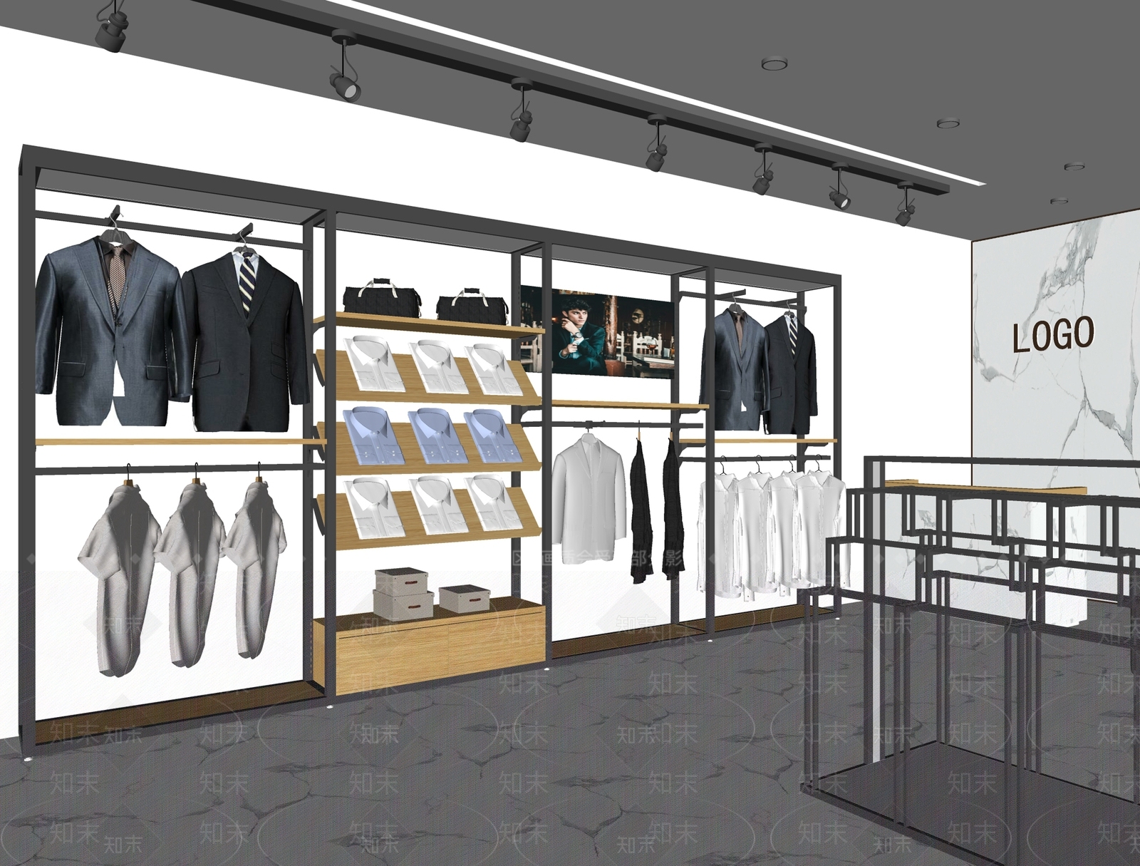 现代西服店SU模型下载【ID:1140435958】