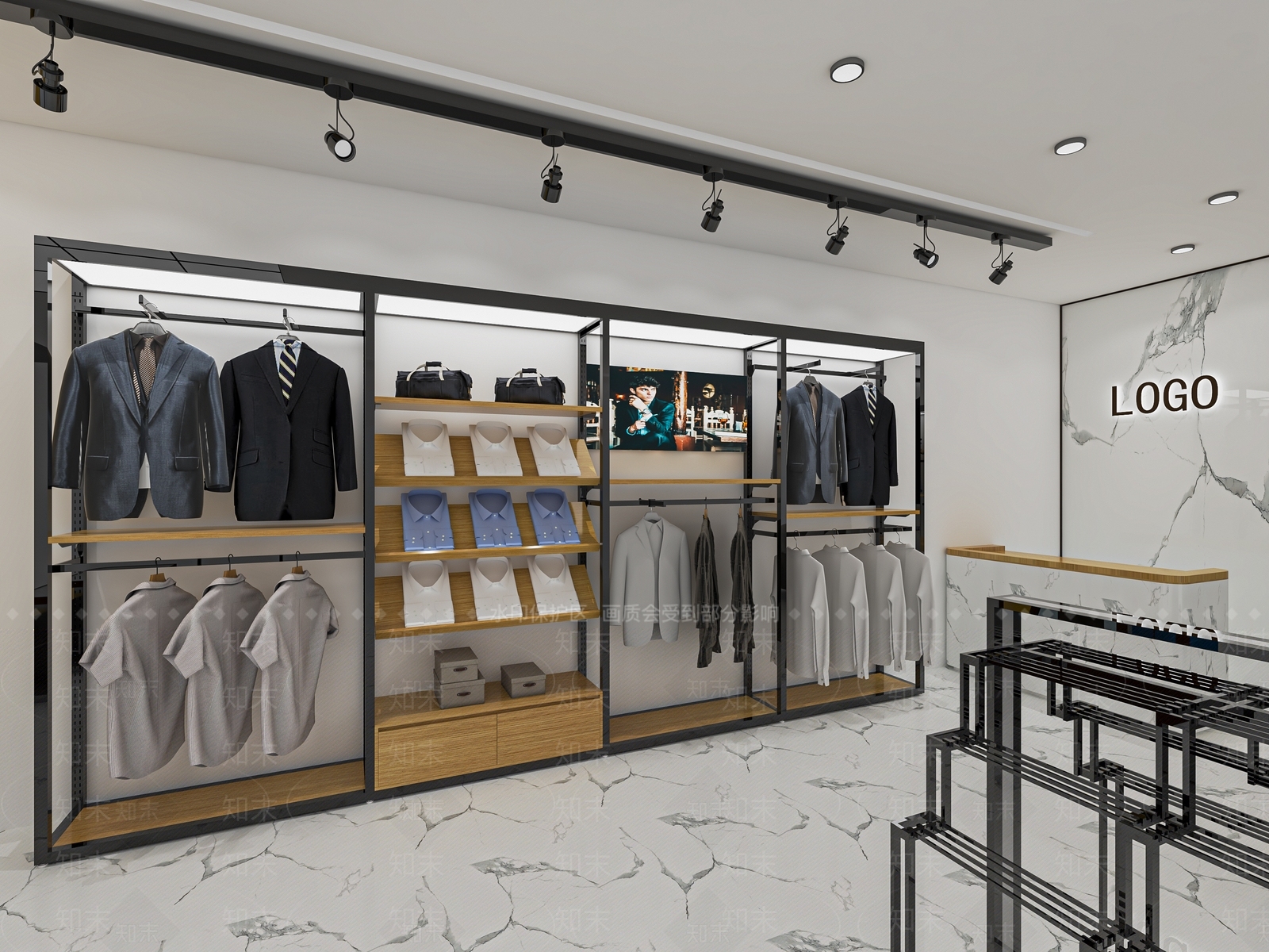 现代西服店SU模型下载【ID:1140435958】