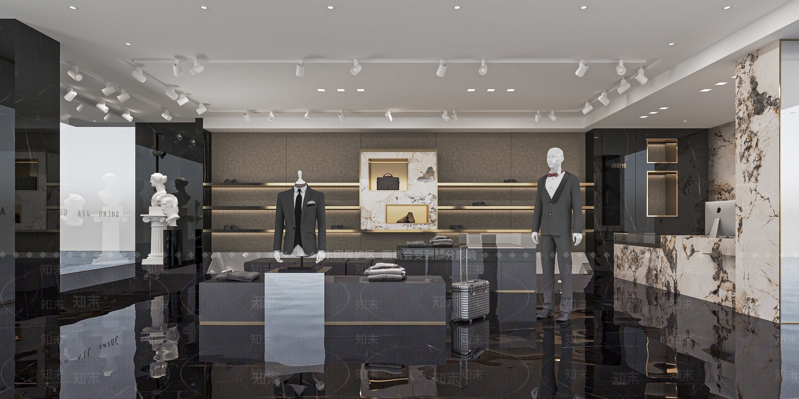 现代西服店SU模型下载【ID:1140436117】