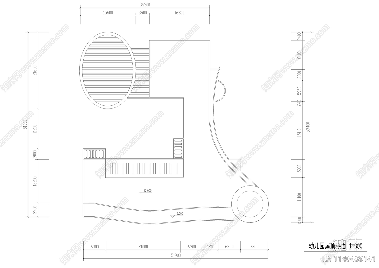 四层幼儿园建筑cad施工图下载【ID:1140439141】