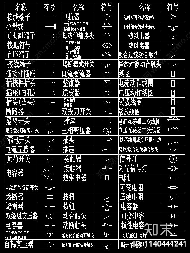 标准电气符号施工图下载【ID:1140441241】