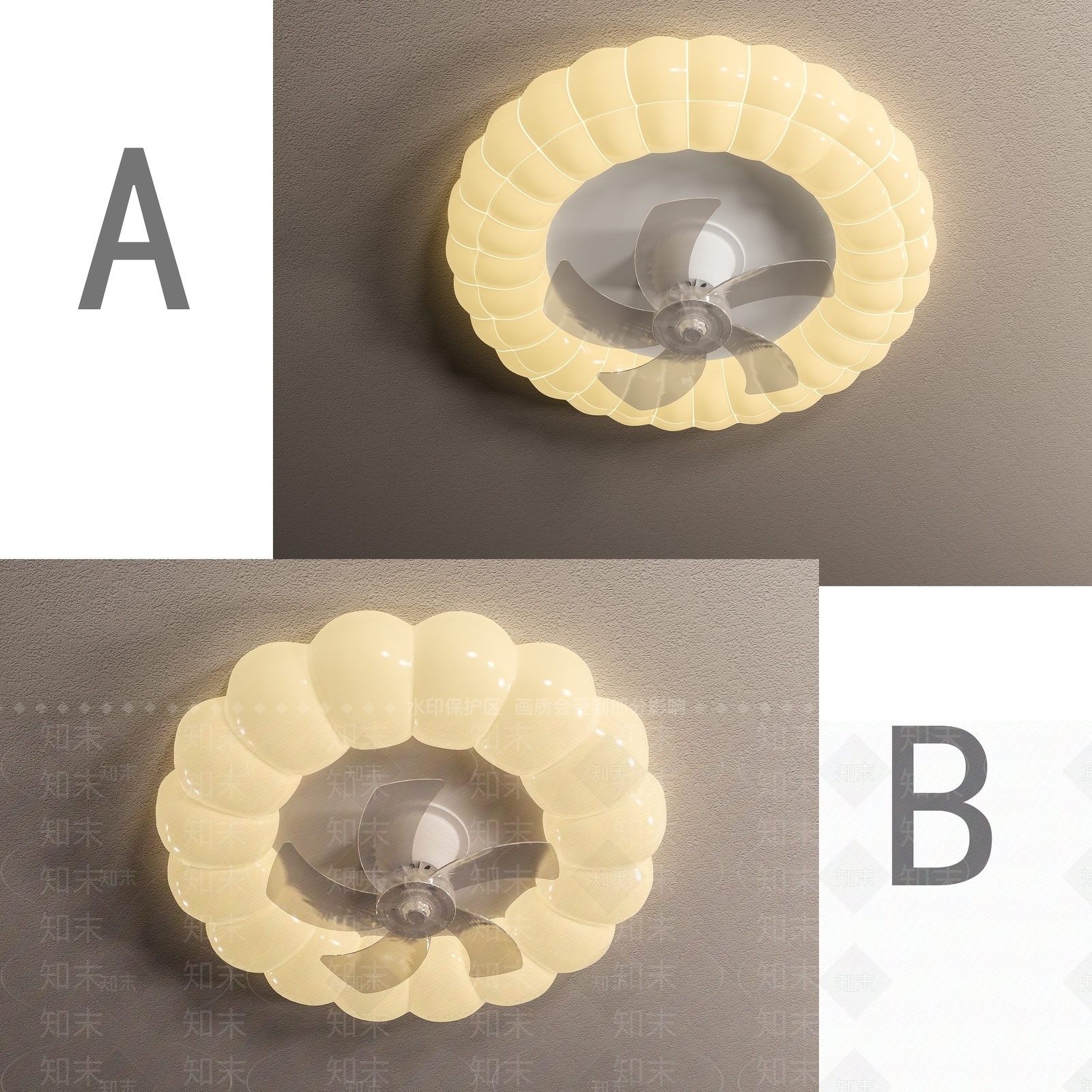 现代吸顶灯3D模型下载【ID:1140442321】