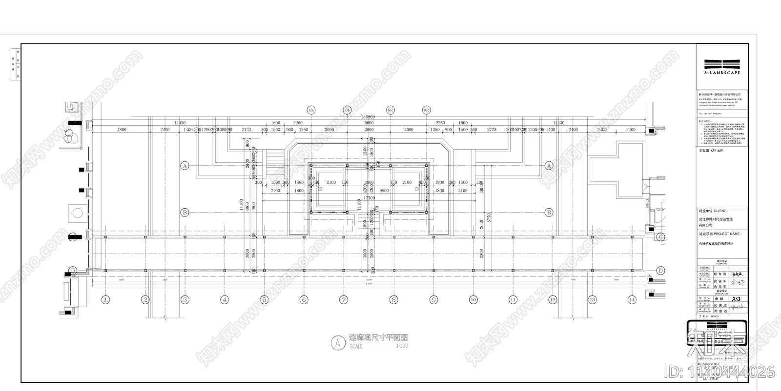 绿城乌镇定升园连廊水景cad施工图下载【ID:1140444026】