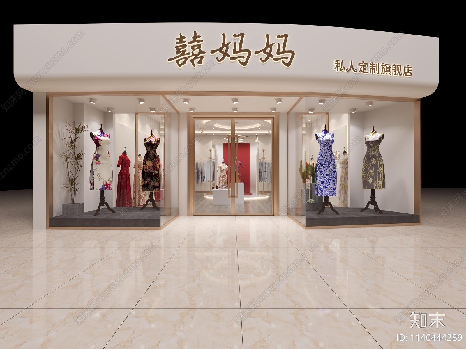 现代婚纱店3D模型下载【ID:1140444289】