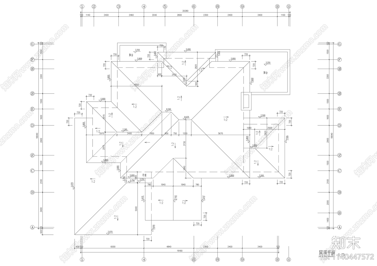 400平二层法式豪华别墅建筑cad施工图下载【ID:1140447572】