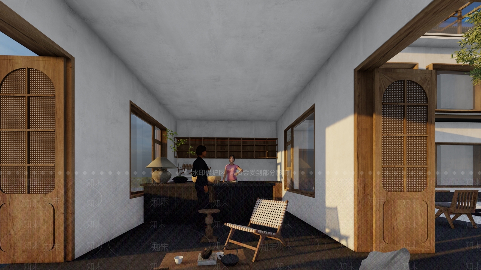 新中式民宿SU模型下载【ID:1140450708】