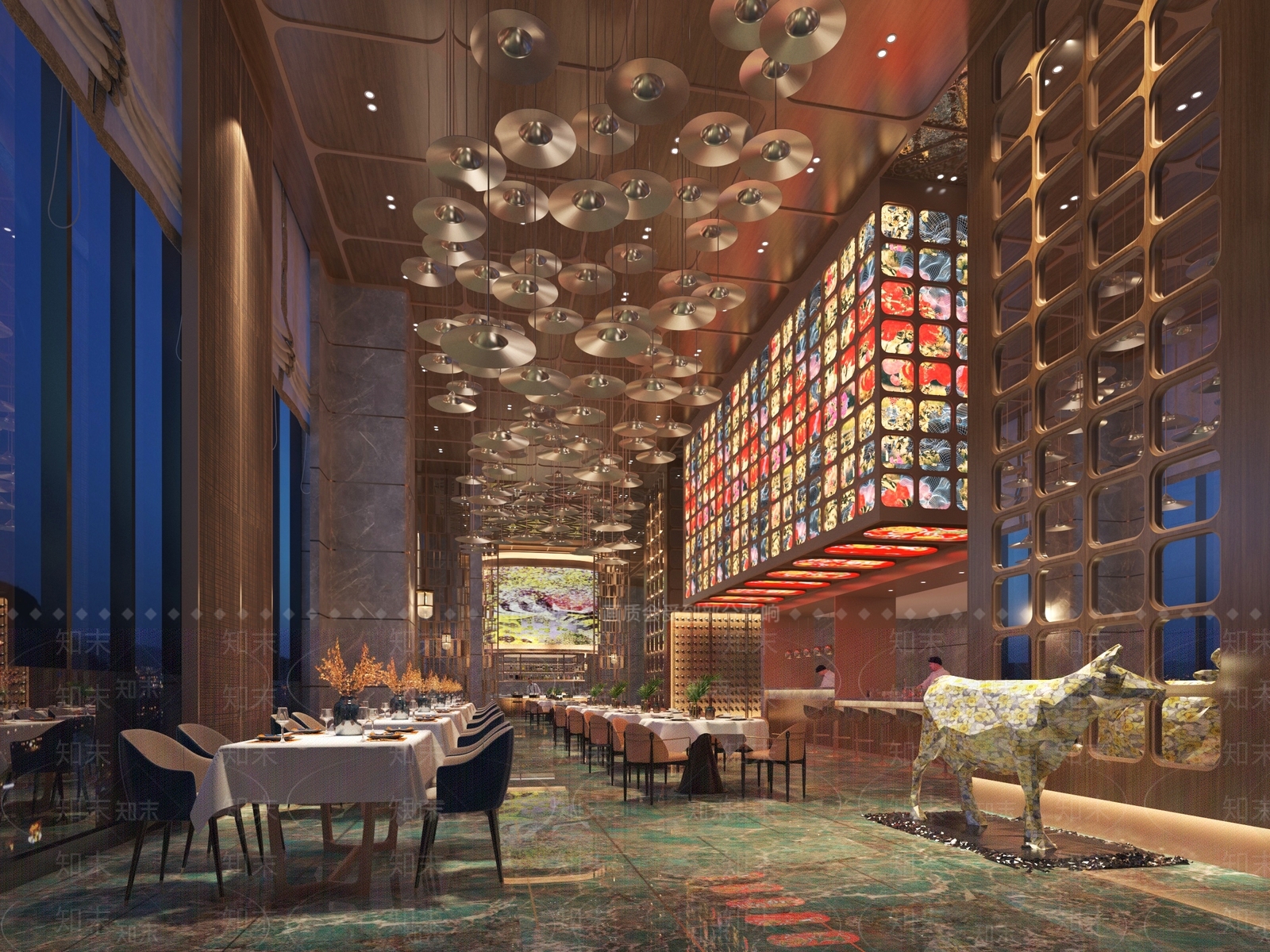 现代自助餐厅3D模型下载【ID:1140451212】