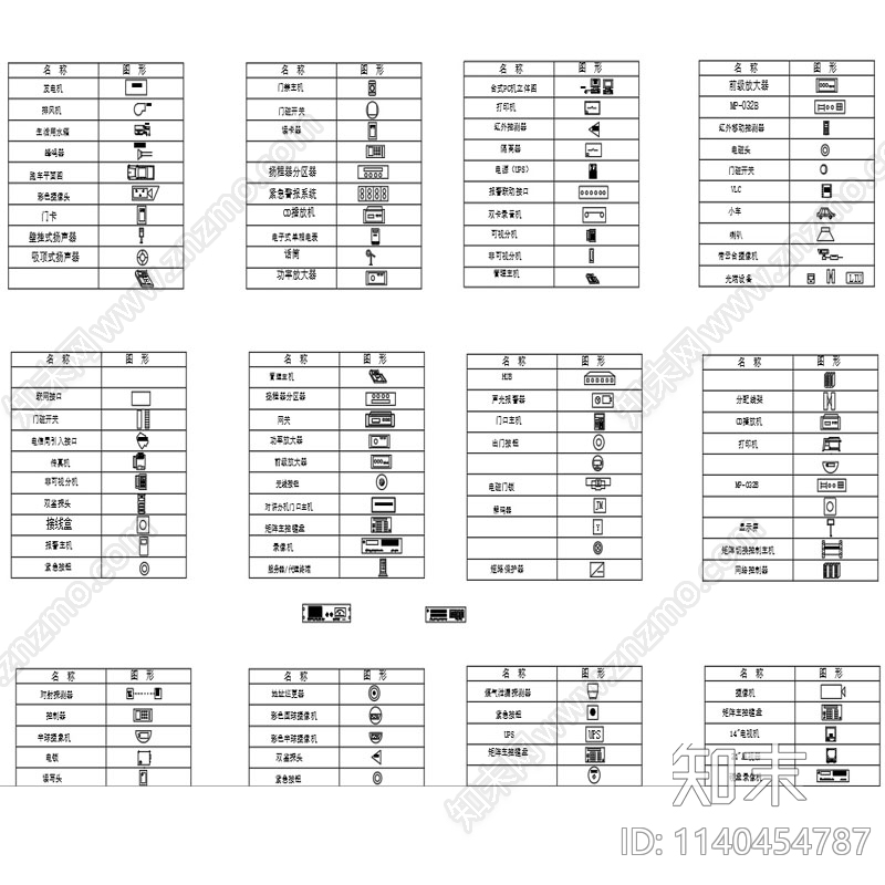 安防弱电暖通图例施工图下载【ID:1140454787】