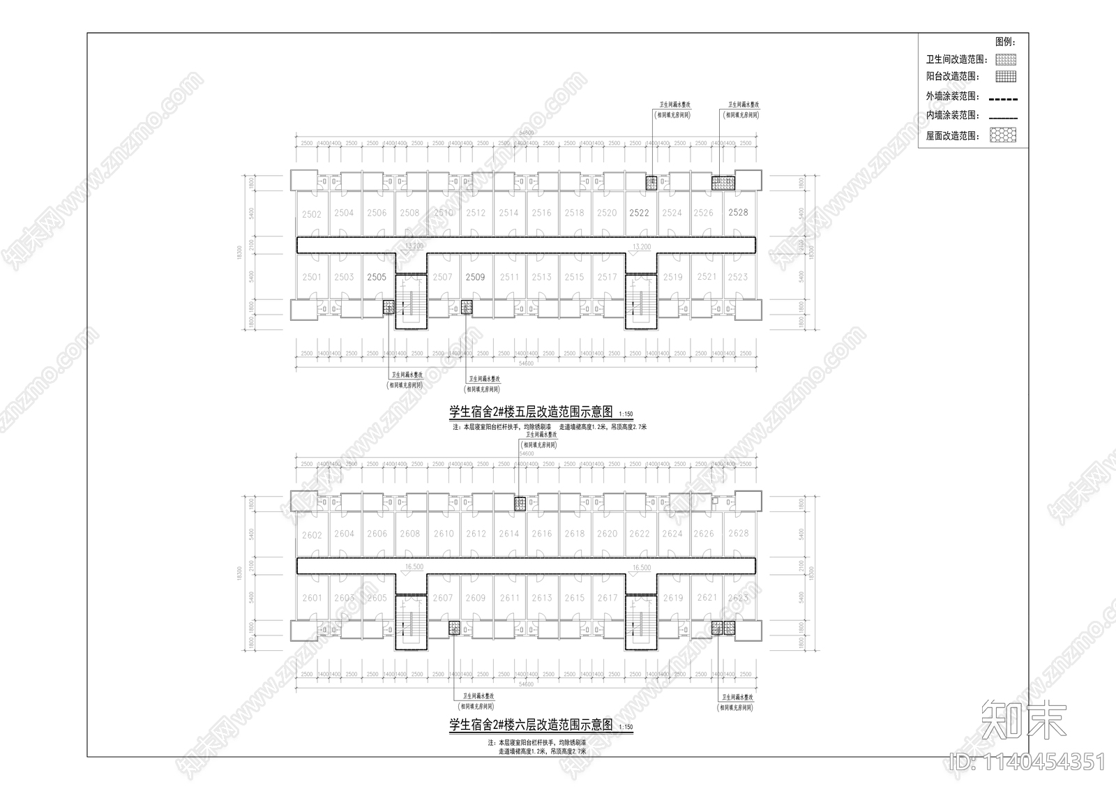 华岩校区建筑cad施工图下载【ID:1140454351】