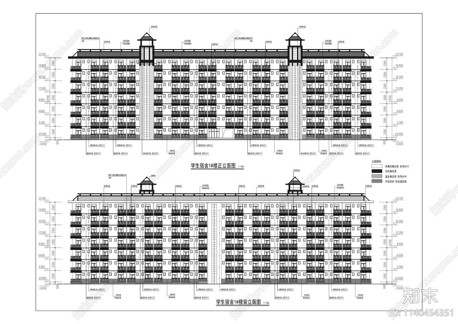 华岩校区建筑cad施工图下载【ID:1140454351】