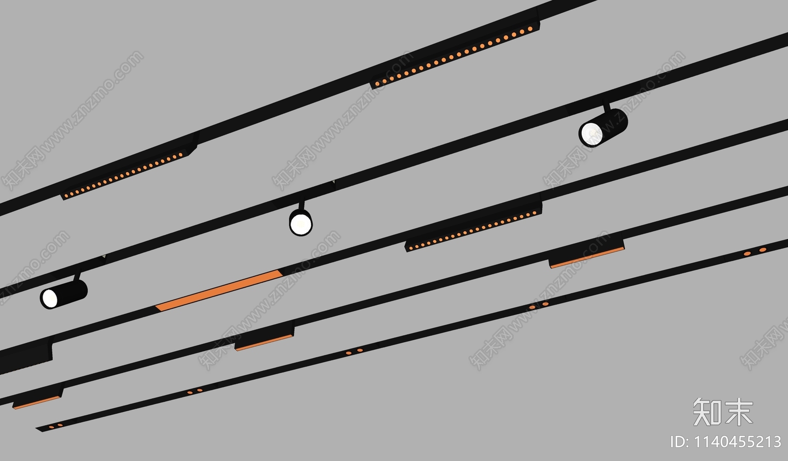 现代轨道灯SU模型下载【ID:1140455213】