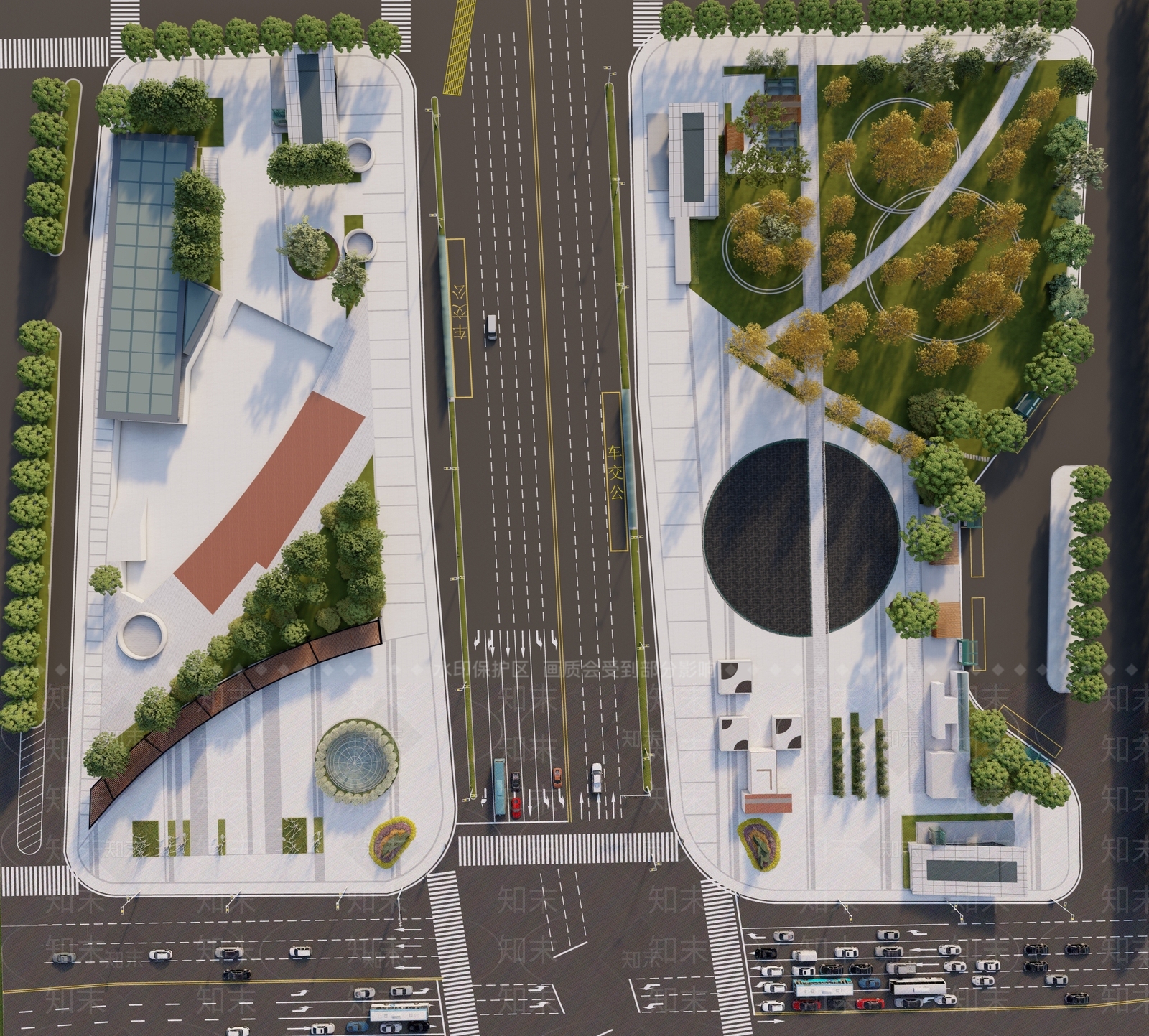 【SU悬赏模型】现代风格广场建筑SU模型下载【ID:1140706082】