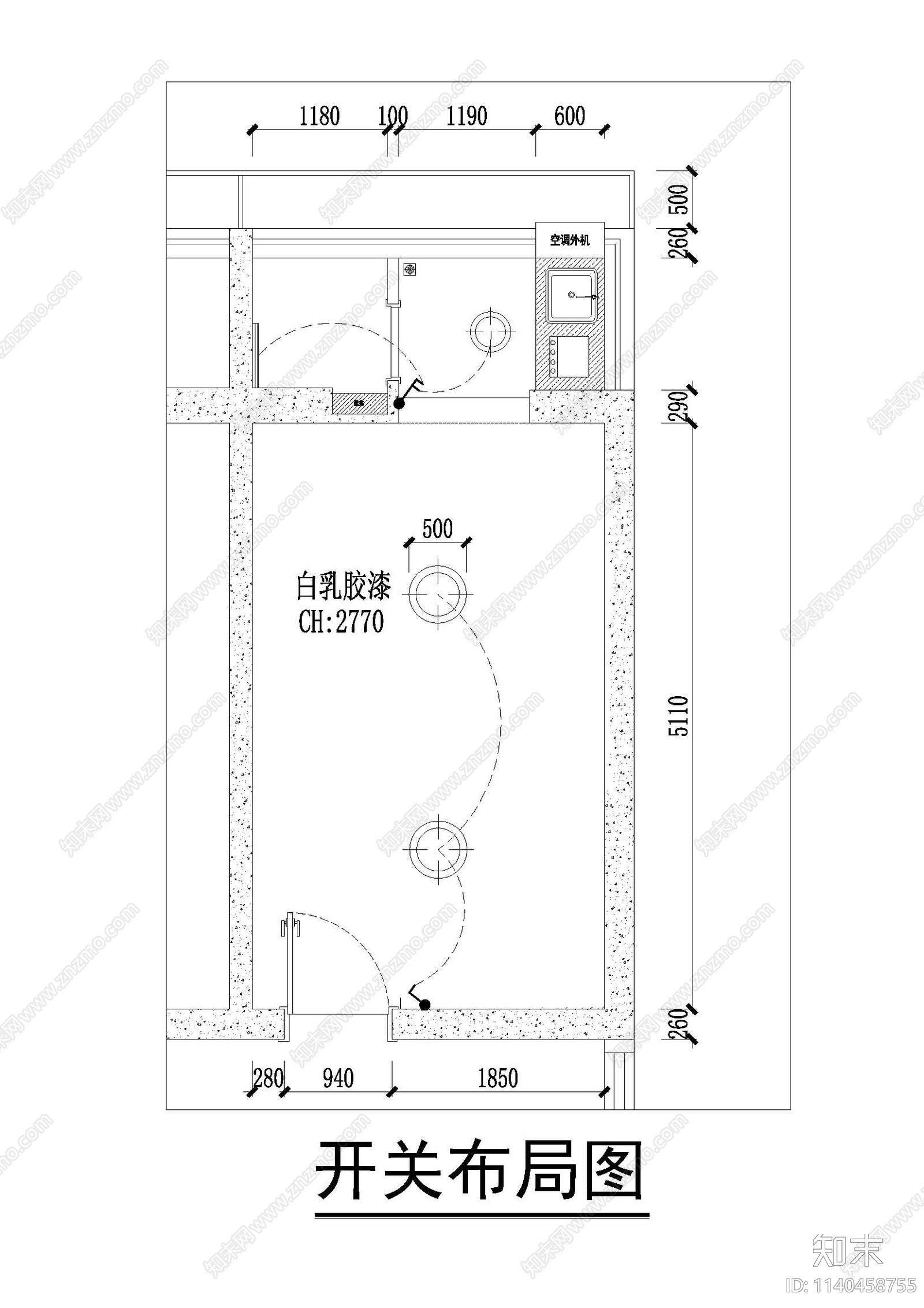 公寓装修cad施工图下载【ID:1140458755】