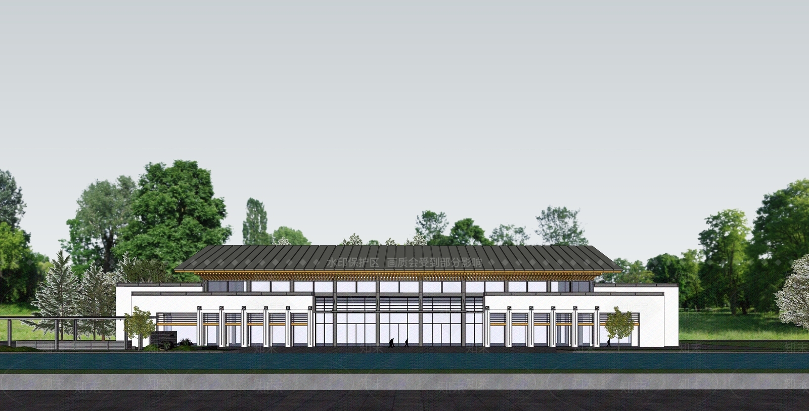 新中式活动中心SU模型下载【ID:1140459978】