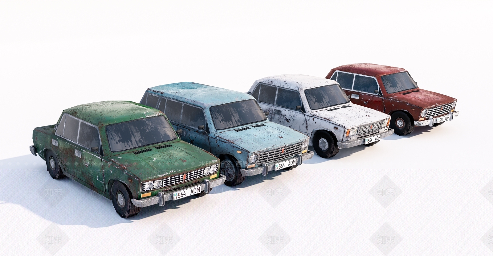 破旧汽车3D模型下载【ID:1140462371】