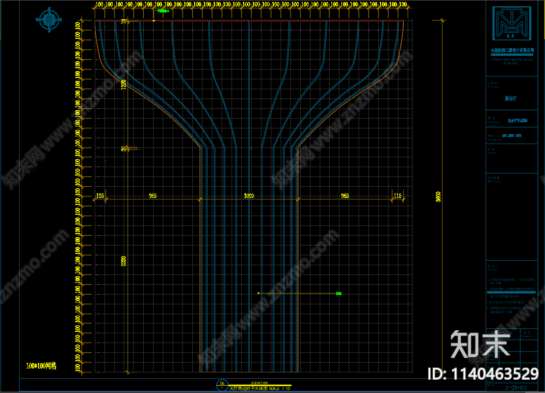 宴会厅cad施工图下载【ID:1140463529】