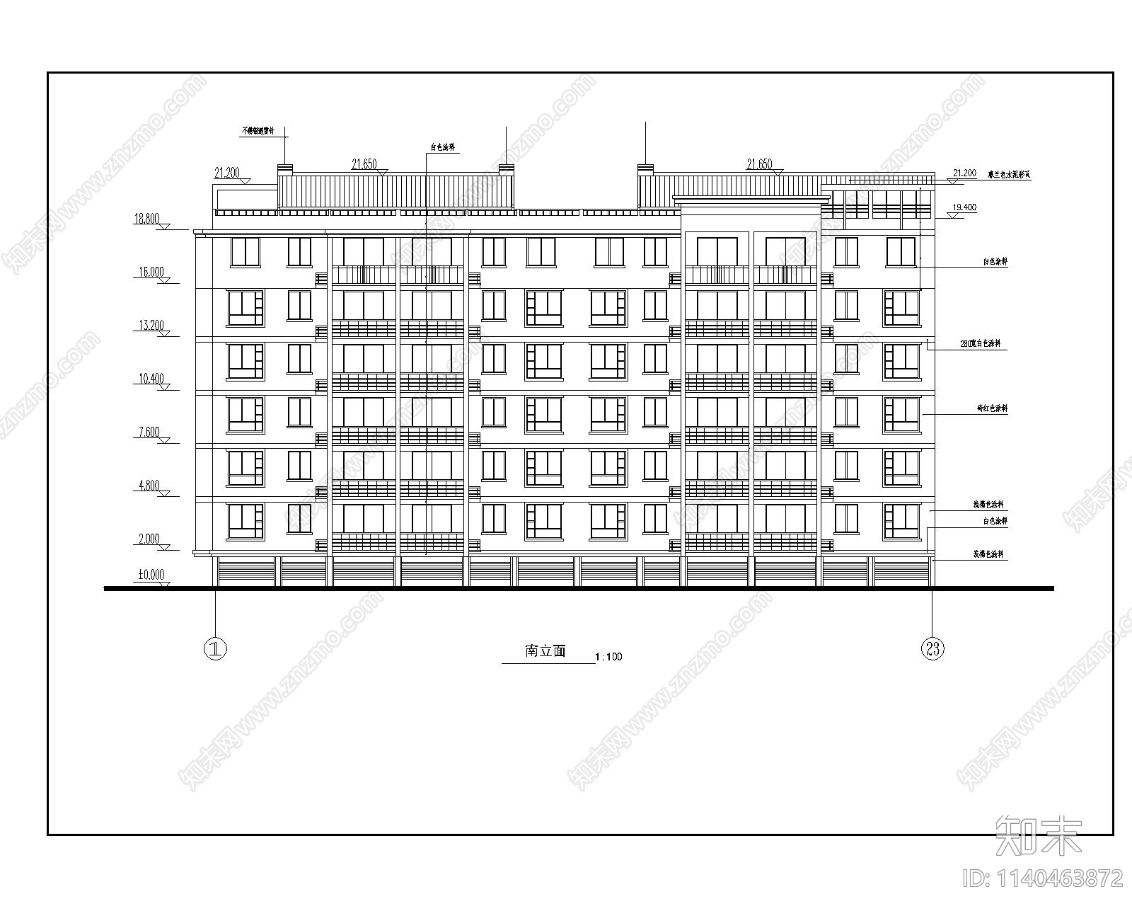 高层住宅建筑cad施工图下载【ID:1140463872】