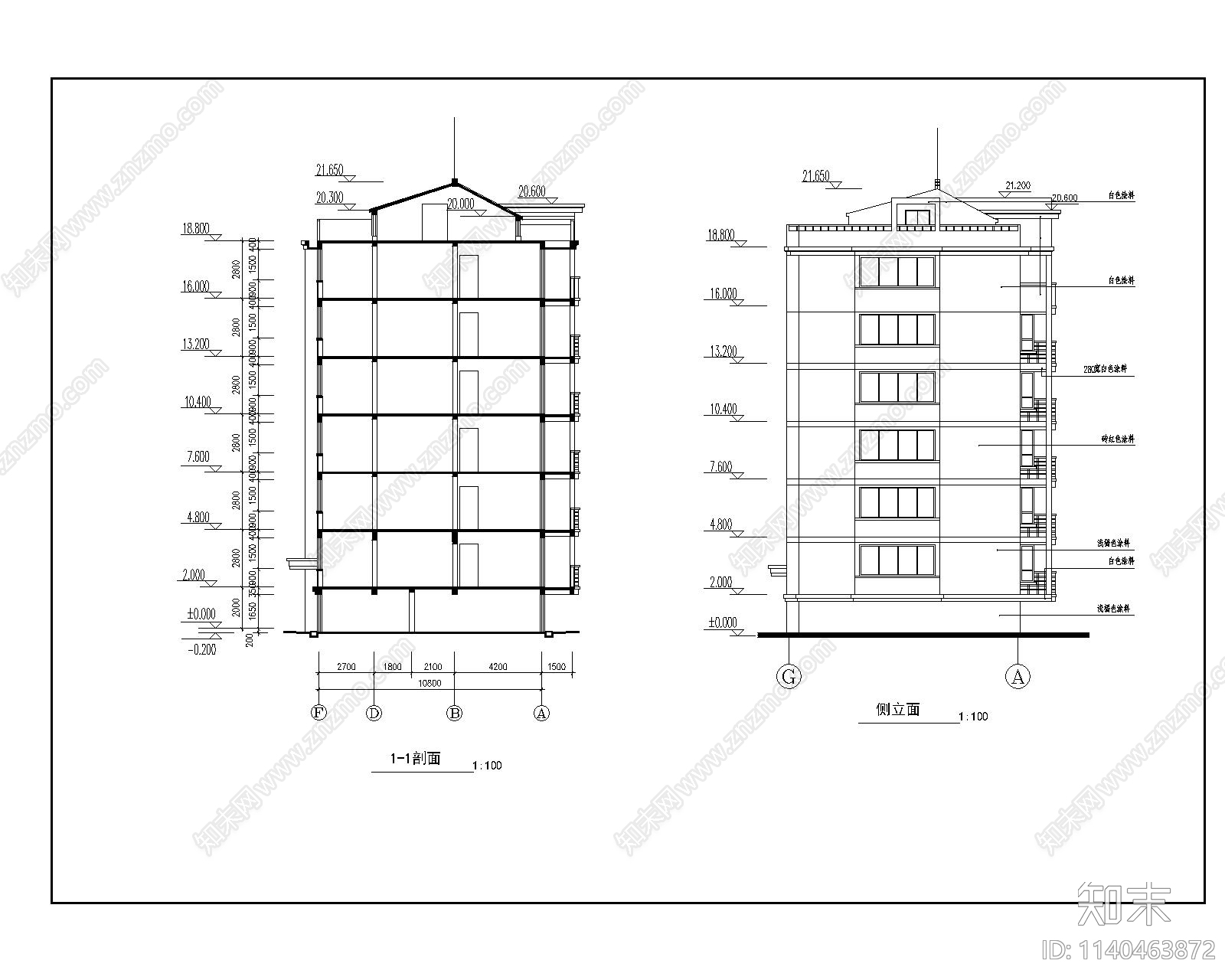 高层住宅建筑cad施工图下载【ID:1140463872】