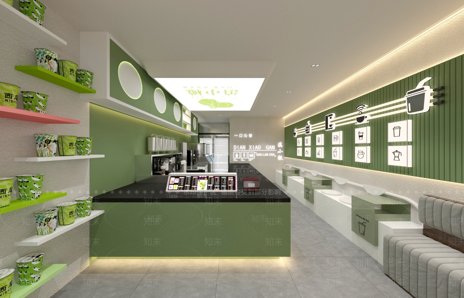 现代奶茶店3D模型下载【ID:1140466506】