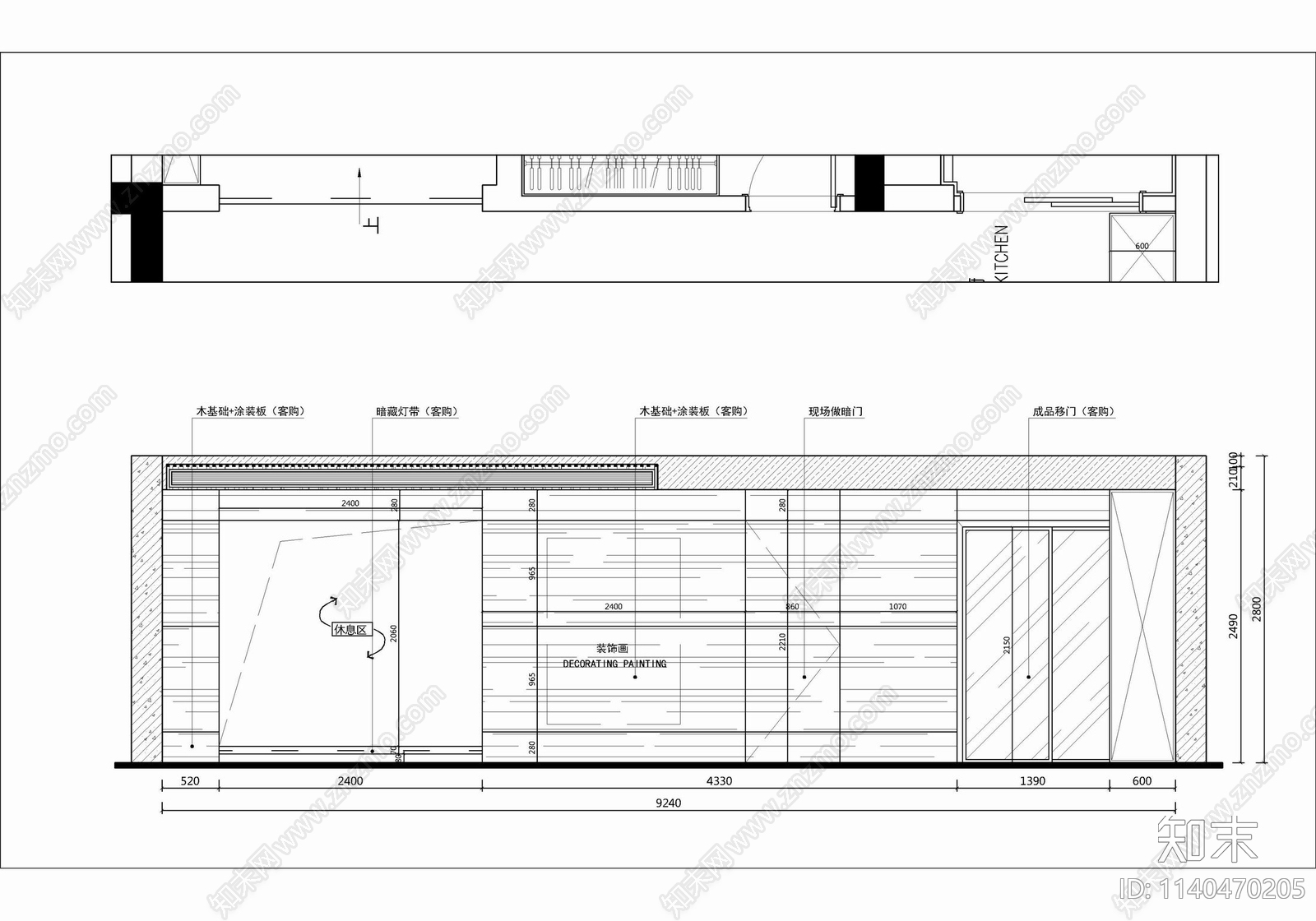 180㎡四居室家装大平层cad施工图下载【ID:1140470205】