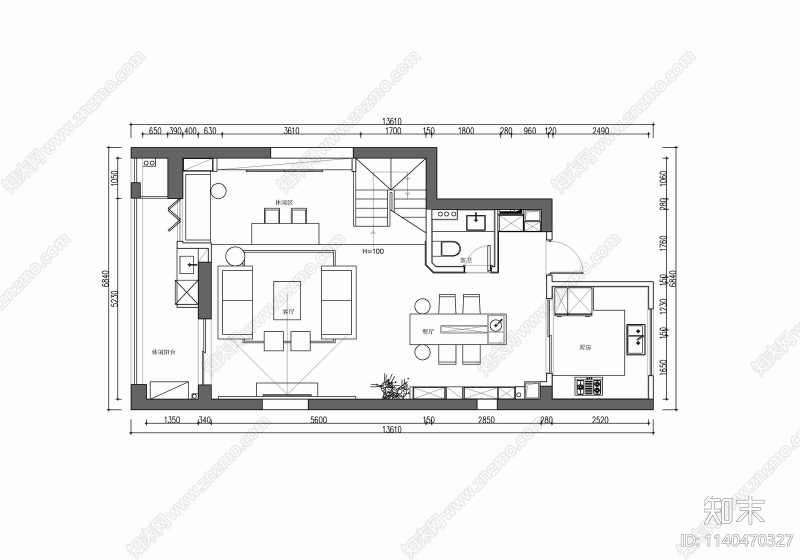 两层小别墅洋房家装室内施工图下载【ID:1140470327】