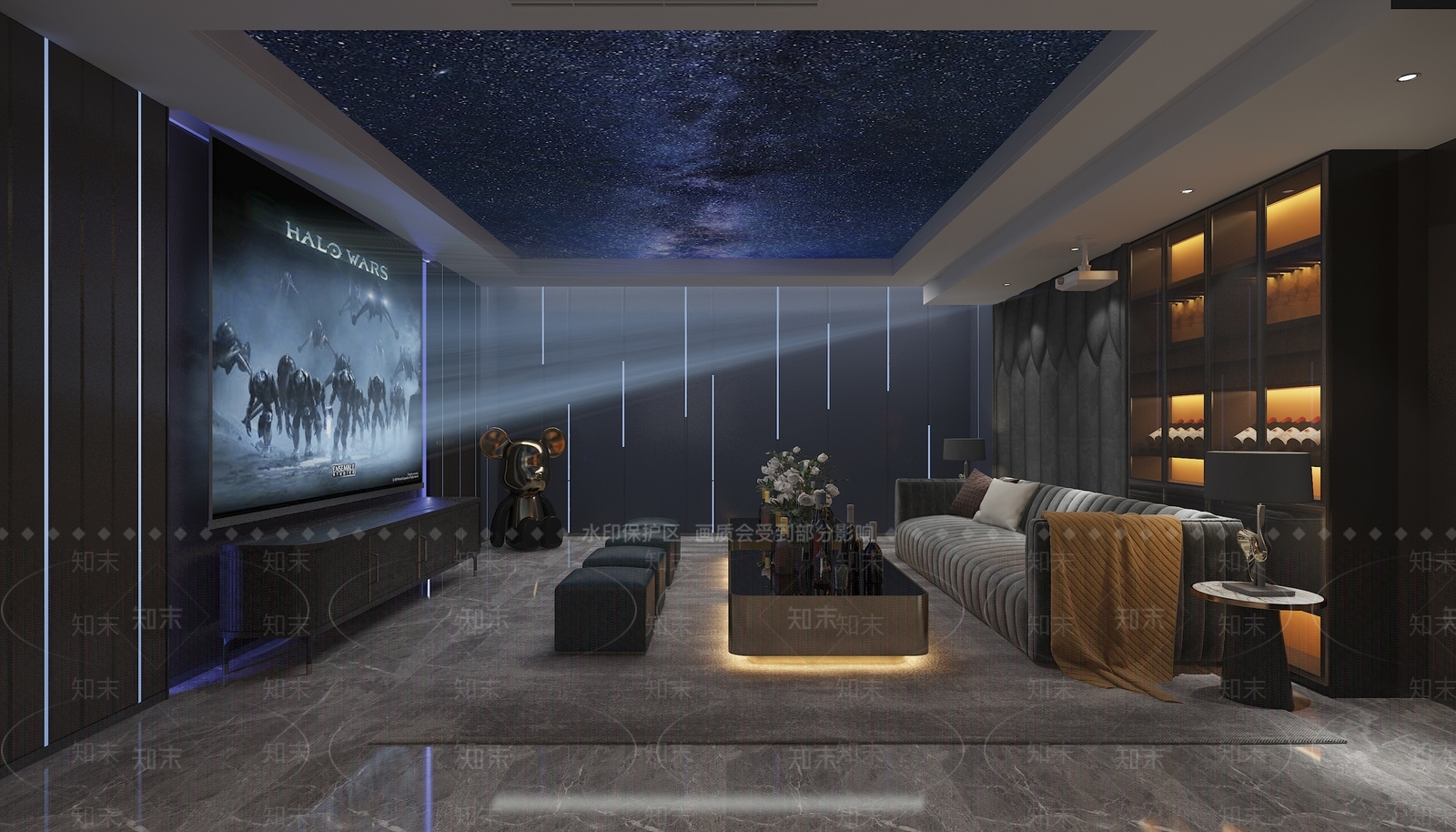 现代家居影音室3D模型下载【ID:1140472447】