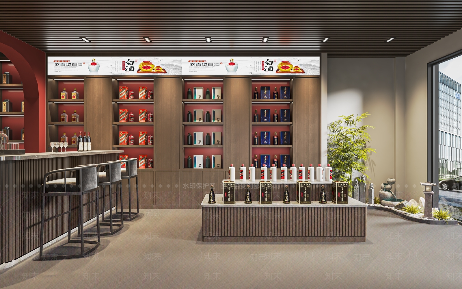 现代烟酒店SU模型下载【ID:1140473003】