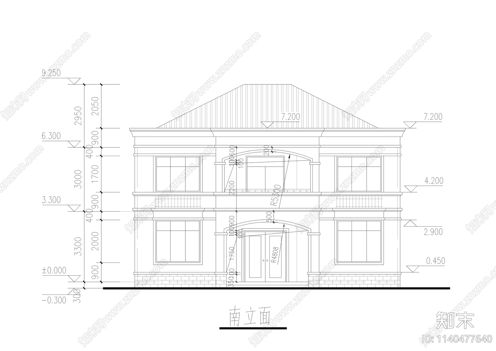 二层方正农村自建房建筑施工图下载【ID:1140477640】