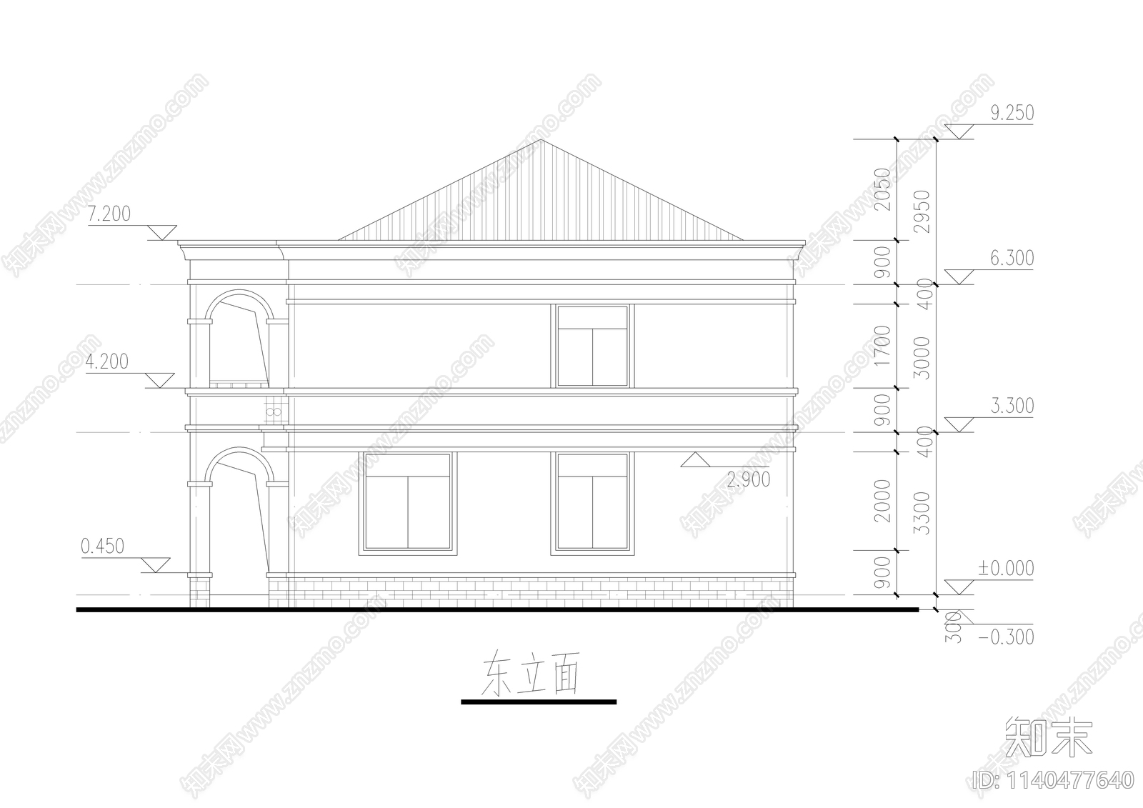 二层方正农村自建房建筑施工图下载【ID:1140477640】