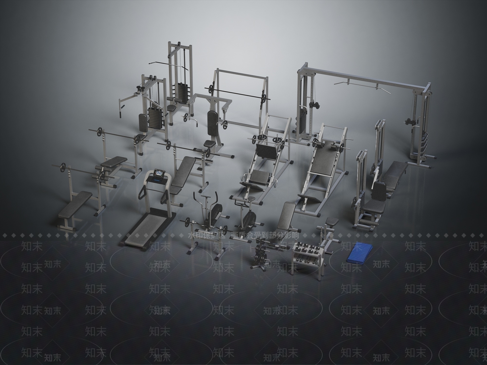 健身房3D模型下载【ID:1140477628】