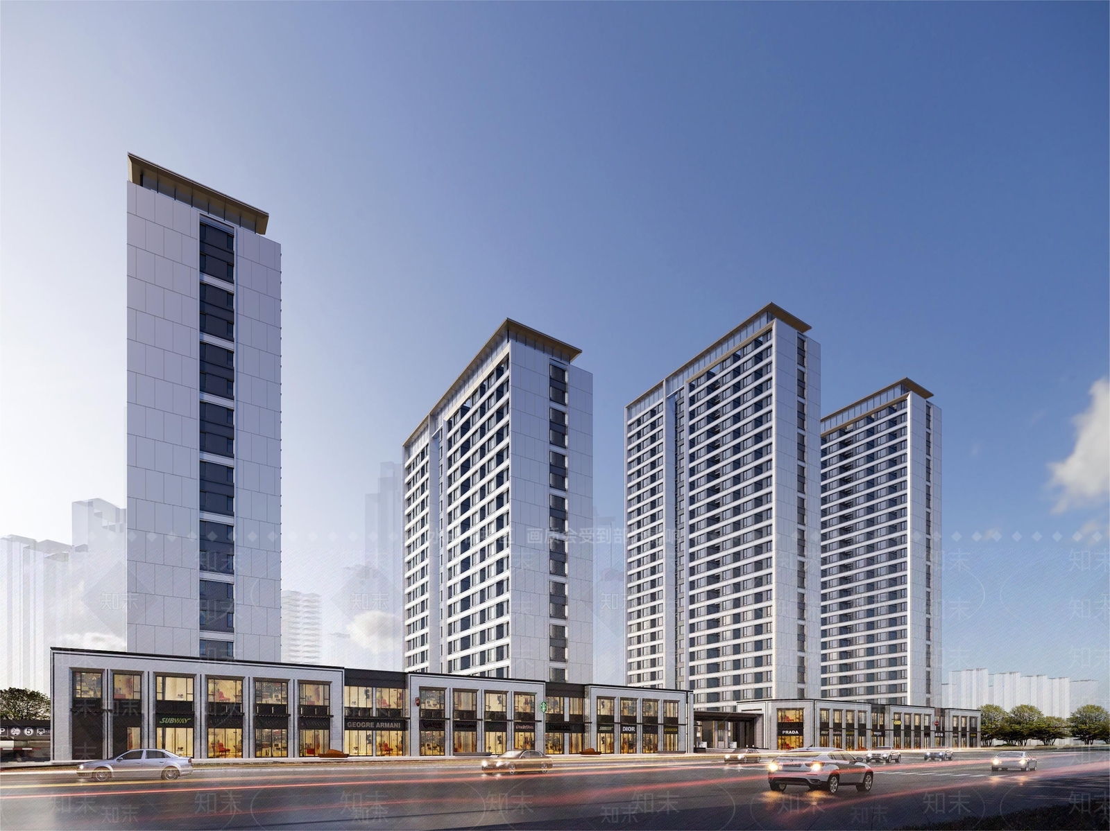 现代风格沿街商业SU模型下载【ID:1140482352】