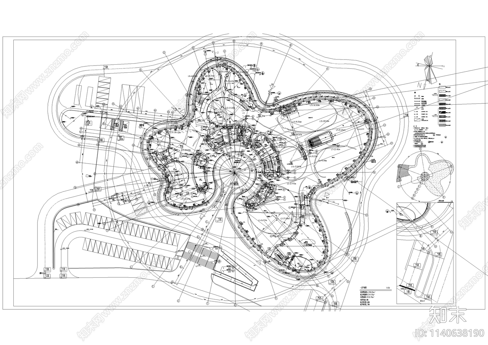 城市展览馆建筑平面图施工图下载【ID:1140638190】
