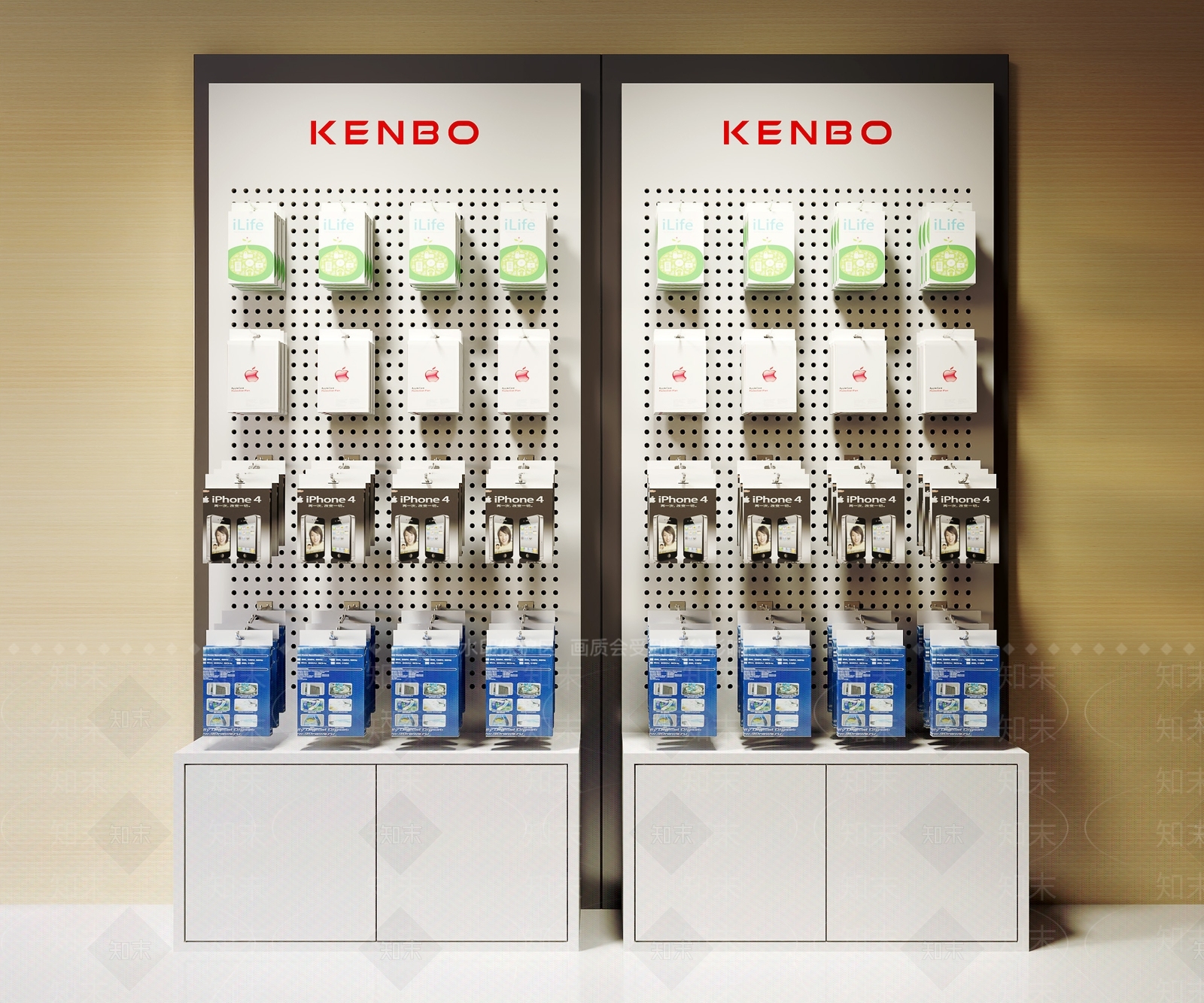 现代手机配件展具3D模型下载【ID:1140488101】