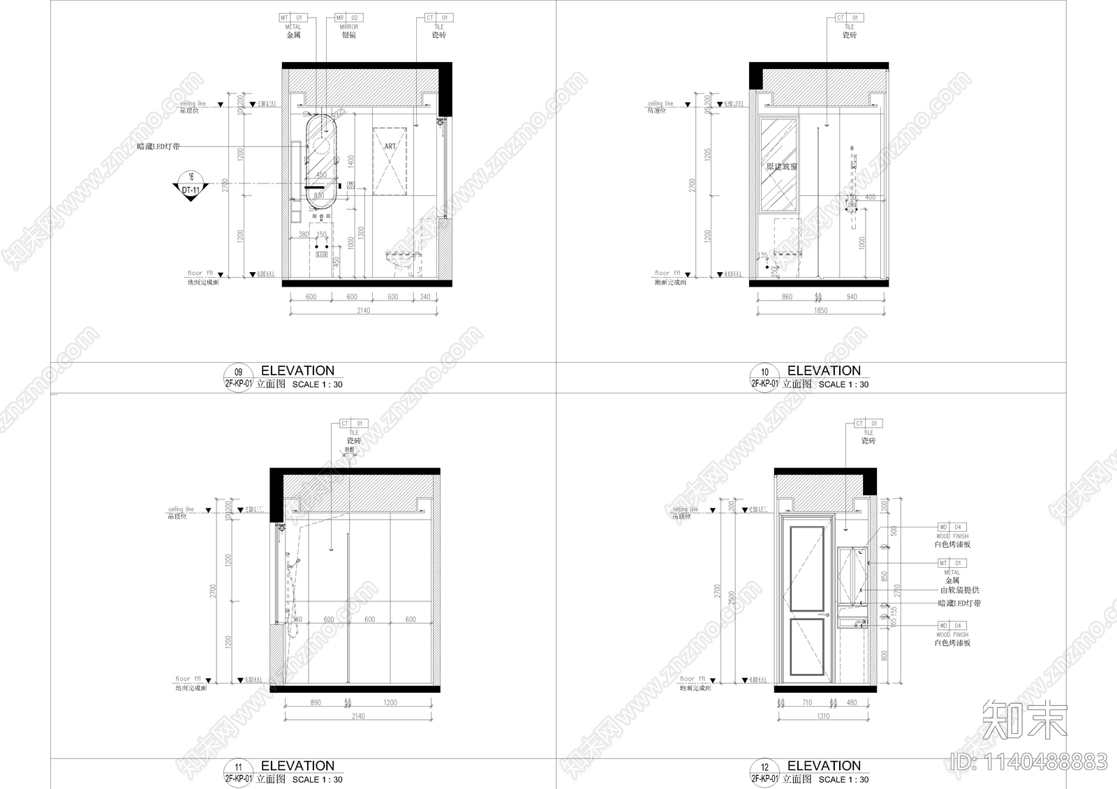 平层家装cad施工图下载【ID:1140488883】