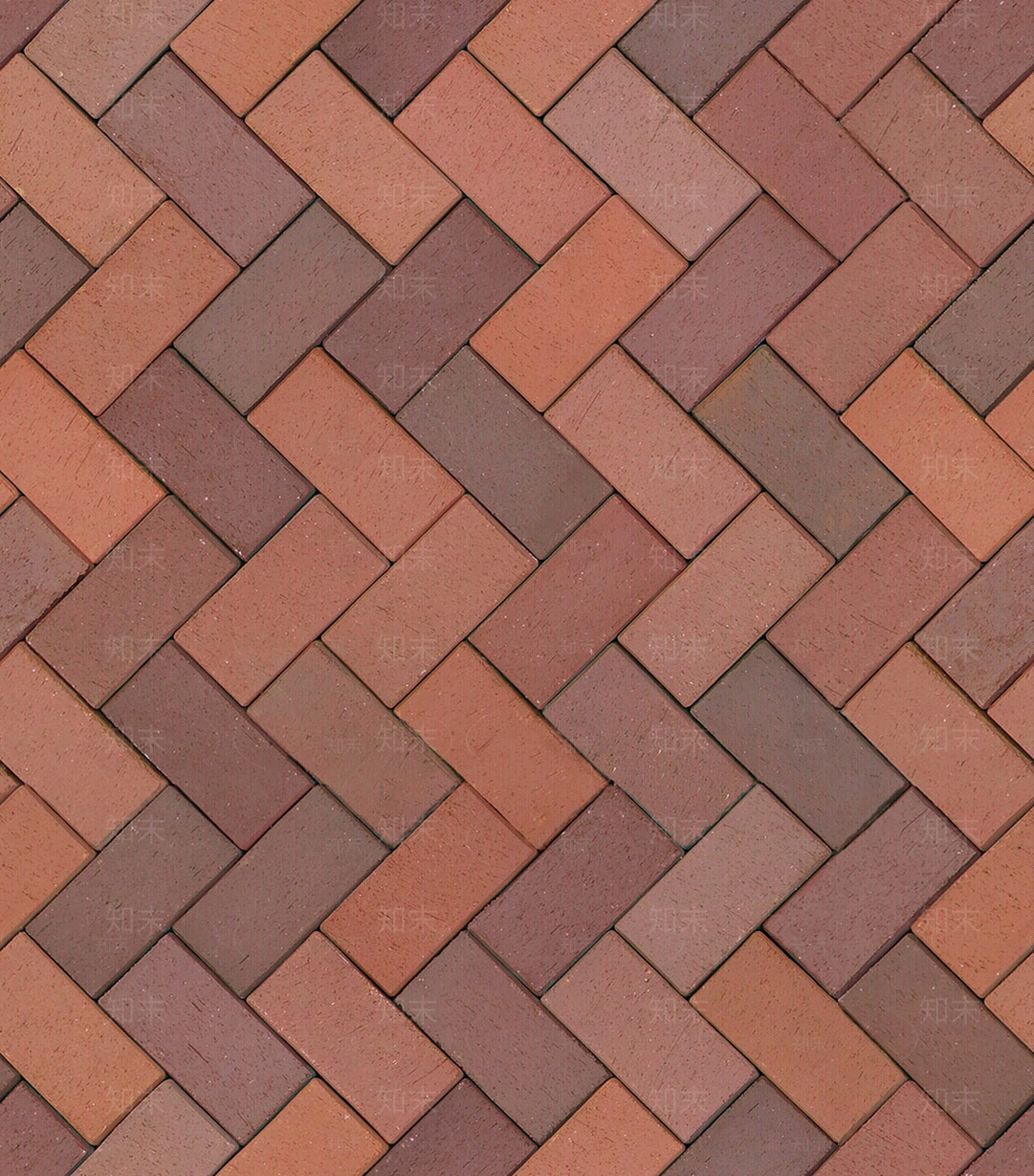无缝红色人字拼砖透水砖户外广场砖贴图下载【ID:1140495613】