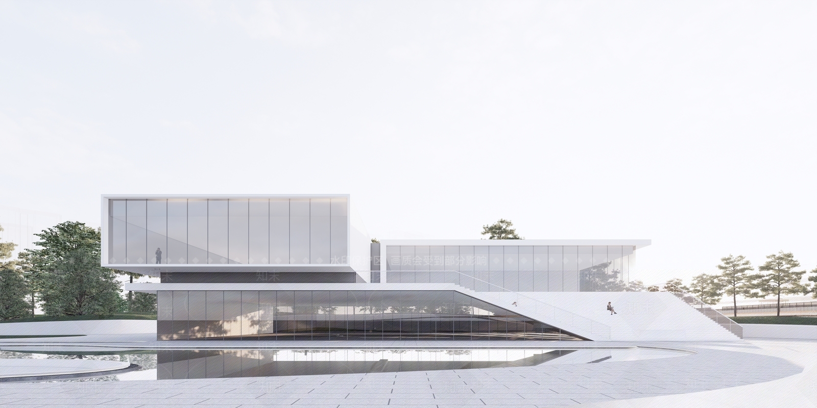 现代展览馆建筑SU模型下载【ID:1140496978】