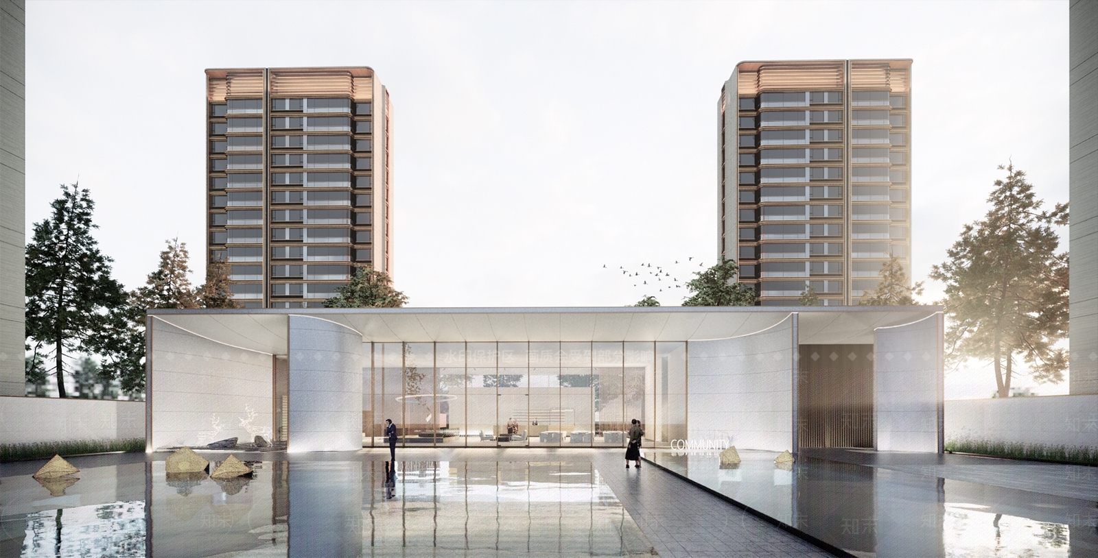 现代展览馆建筑SU模型下载【ID:1140497958】