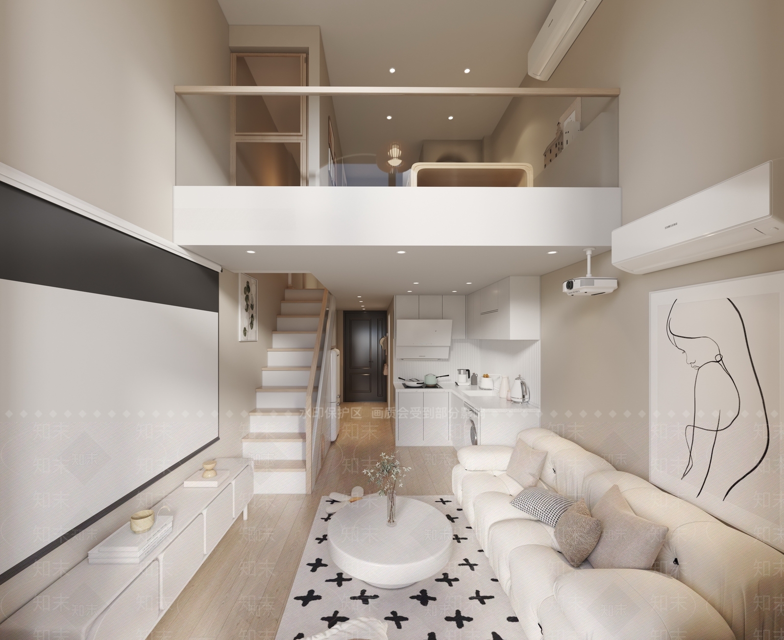 现代单身公寓3D模型下载【ID:1140499064】