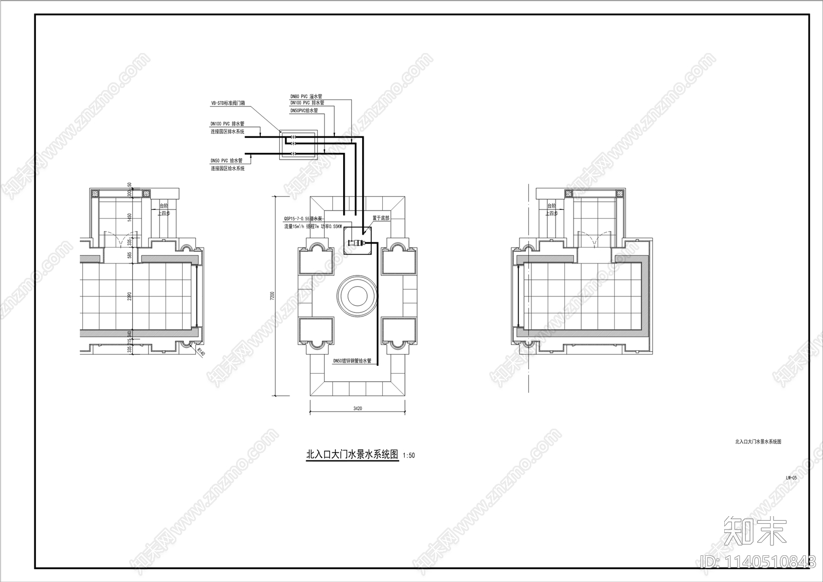 某居住区给排水cad施工图下载【ID:1140510843】