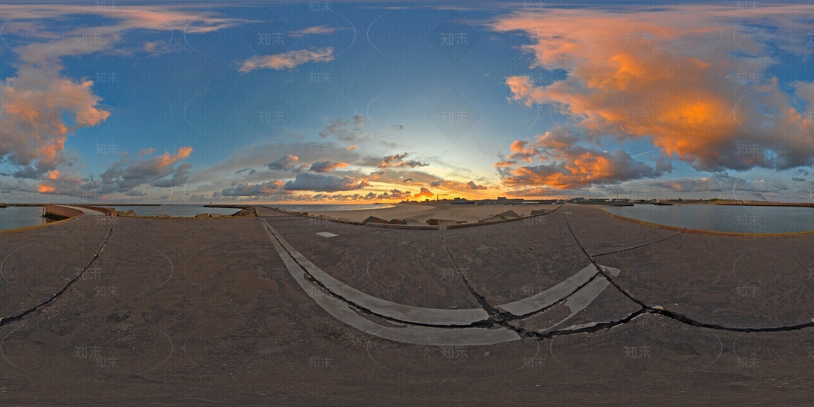 HDR黄昏天空全景贴图下载【ID:1140512232】