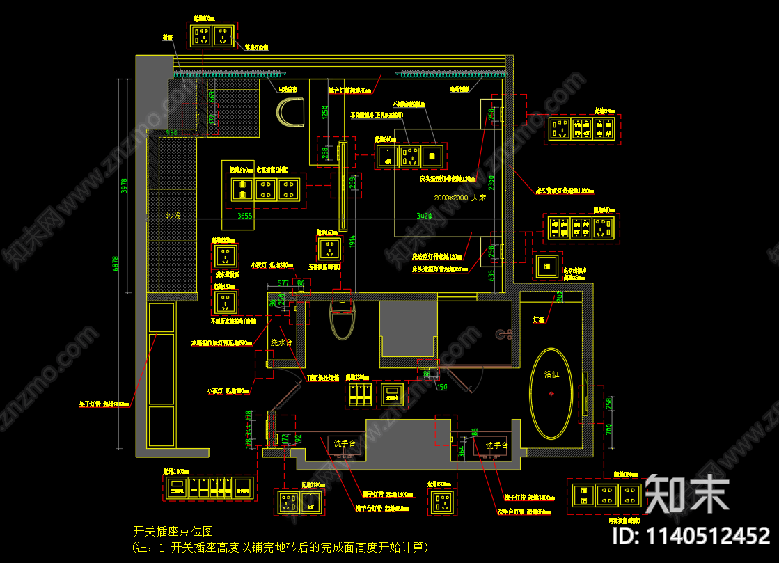 酒店客房cad施工图下载【ID:1140512452】
