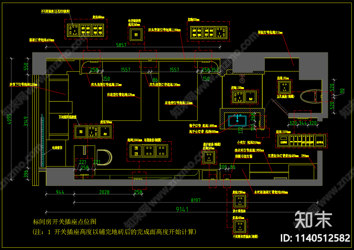 酒店客房cad施工图下载【ID:1140512582】